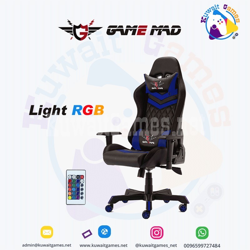 Game Mad Gaming Chair Moving Light RGB blue